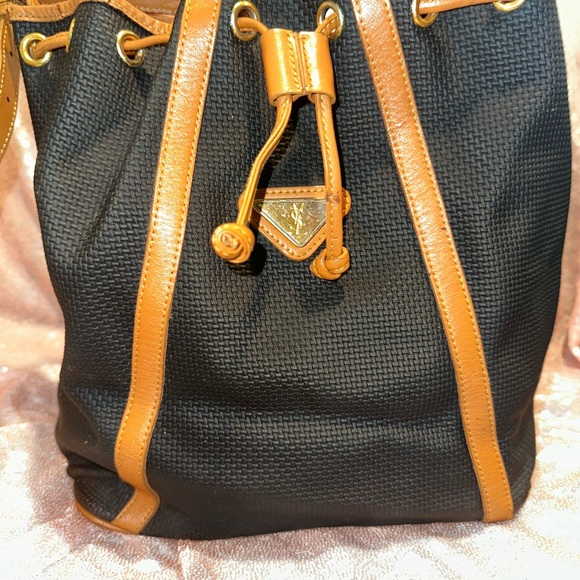 Yves Saint Laurent Handbags - Yves Saint Laurent Black and Tan Shoulder Bag